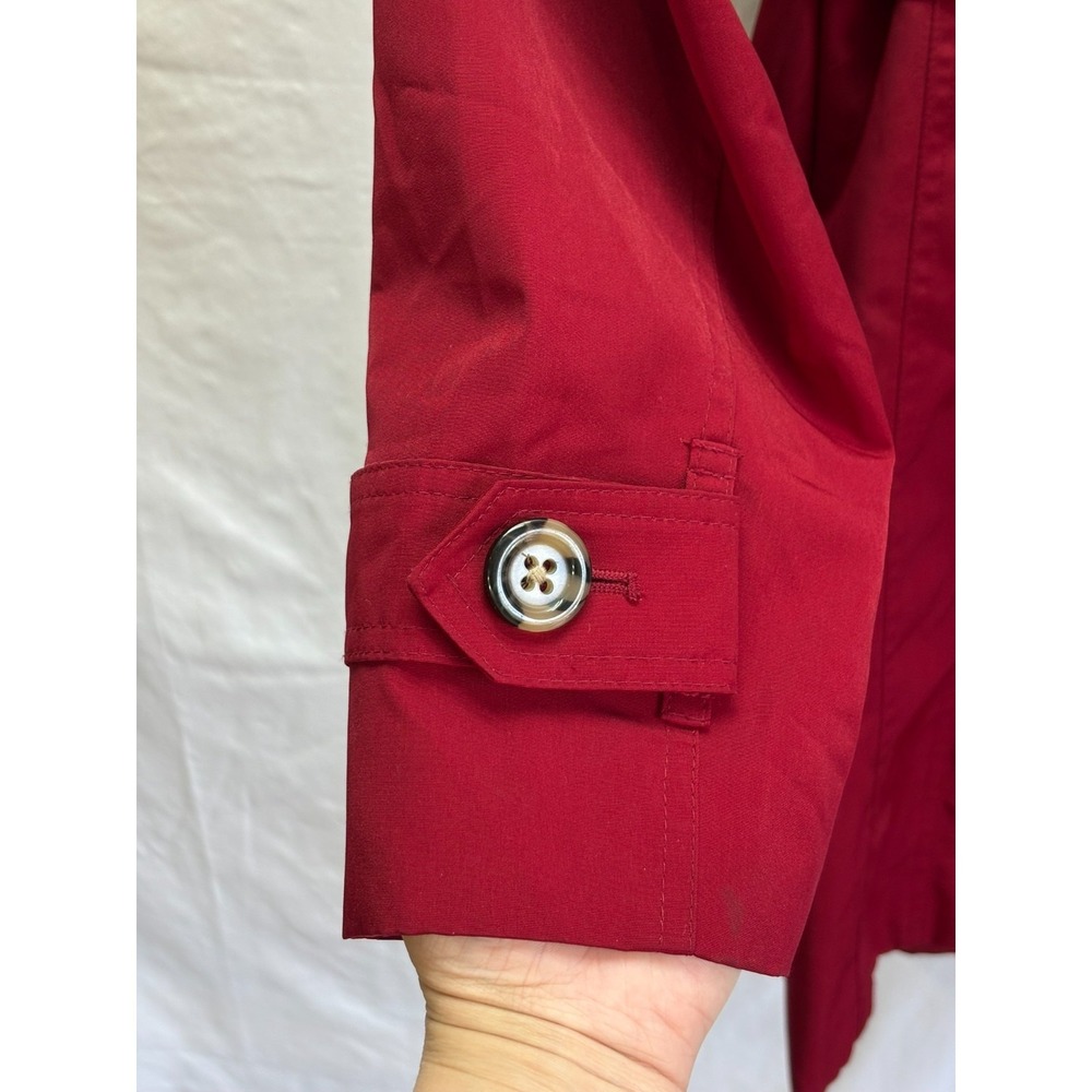 Classy Red Belted Classic City Chic Trench Coat London Fog Womens XS - Picture 4 of 14